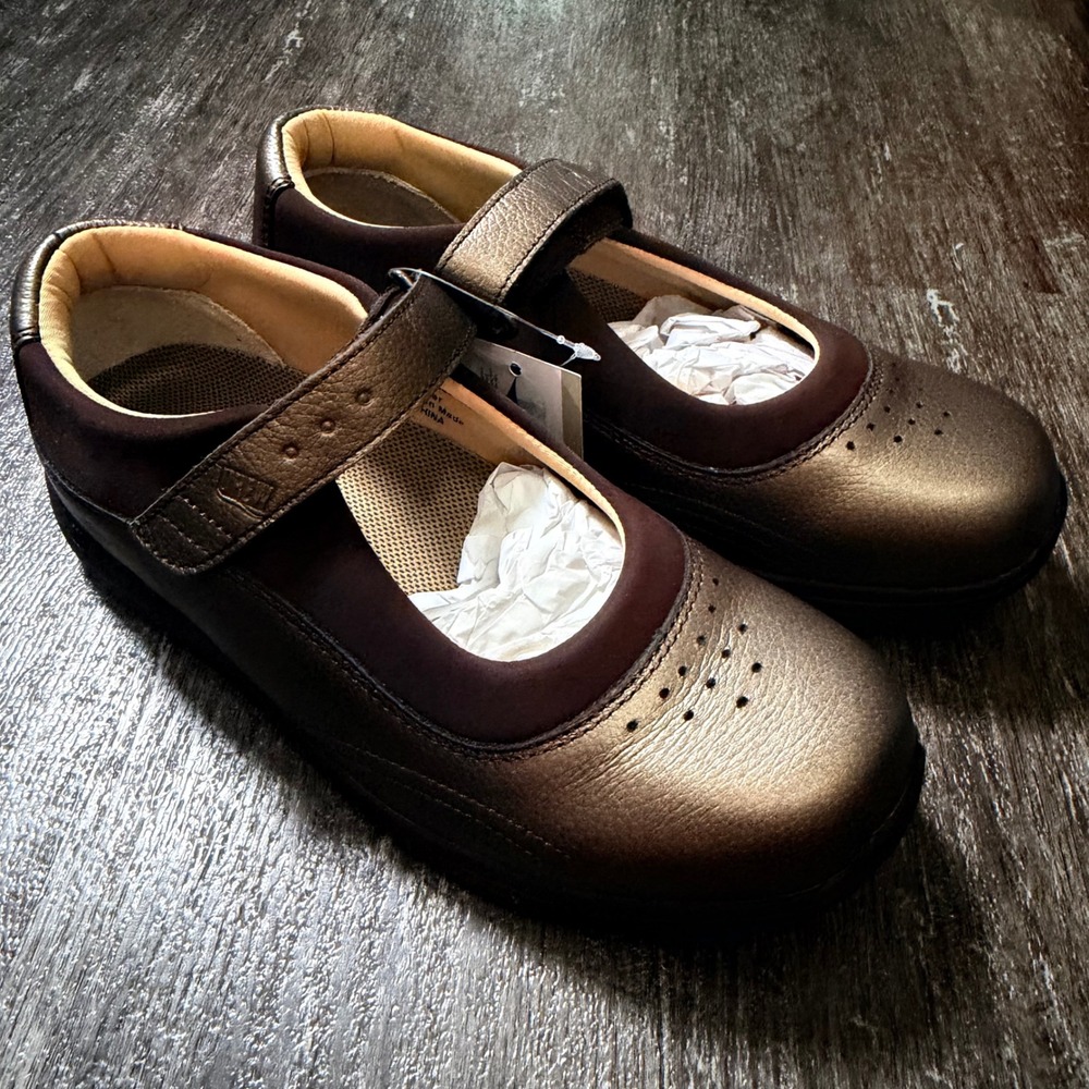 Drew Rose Mary Jane Women 6.5W Bronze Leather Orthopedic Comfort Shoes 14375-9Q
